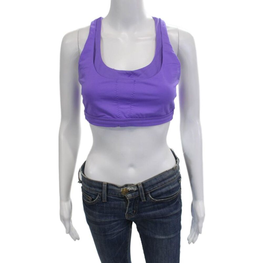 Lululemon Womens Solid Scoop Neck Activewear Bra Purple Size 12
